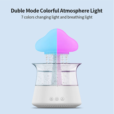 New Designed Cool Mist Essential Oil 7 Colors LED Night Light Wood Grain Cloud Rain Water Air Humidifier - Korvel