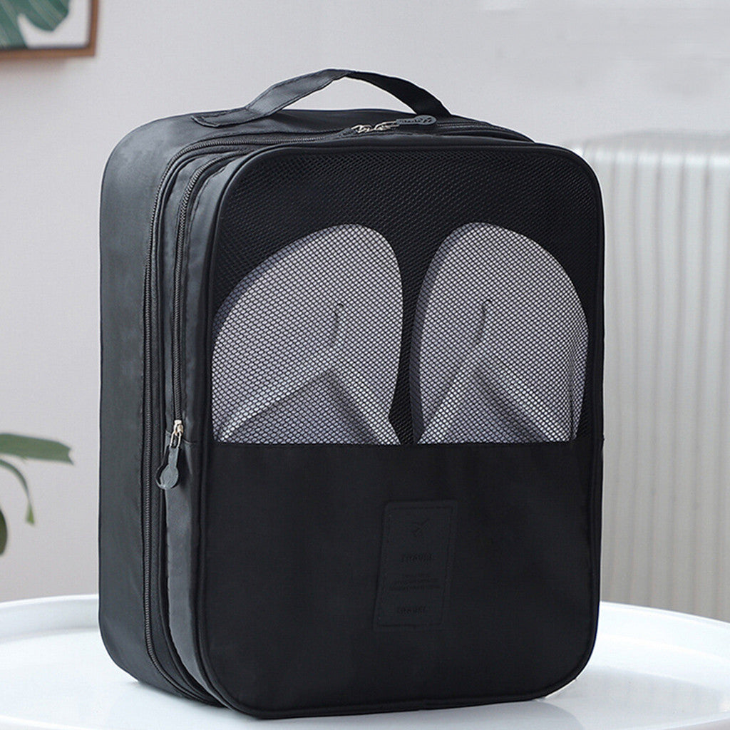 Twill Oxford Cloth Shoes Travel Storage Bags Three-layer Waterproof Shoe Bag - Korvel