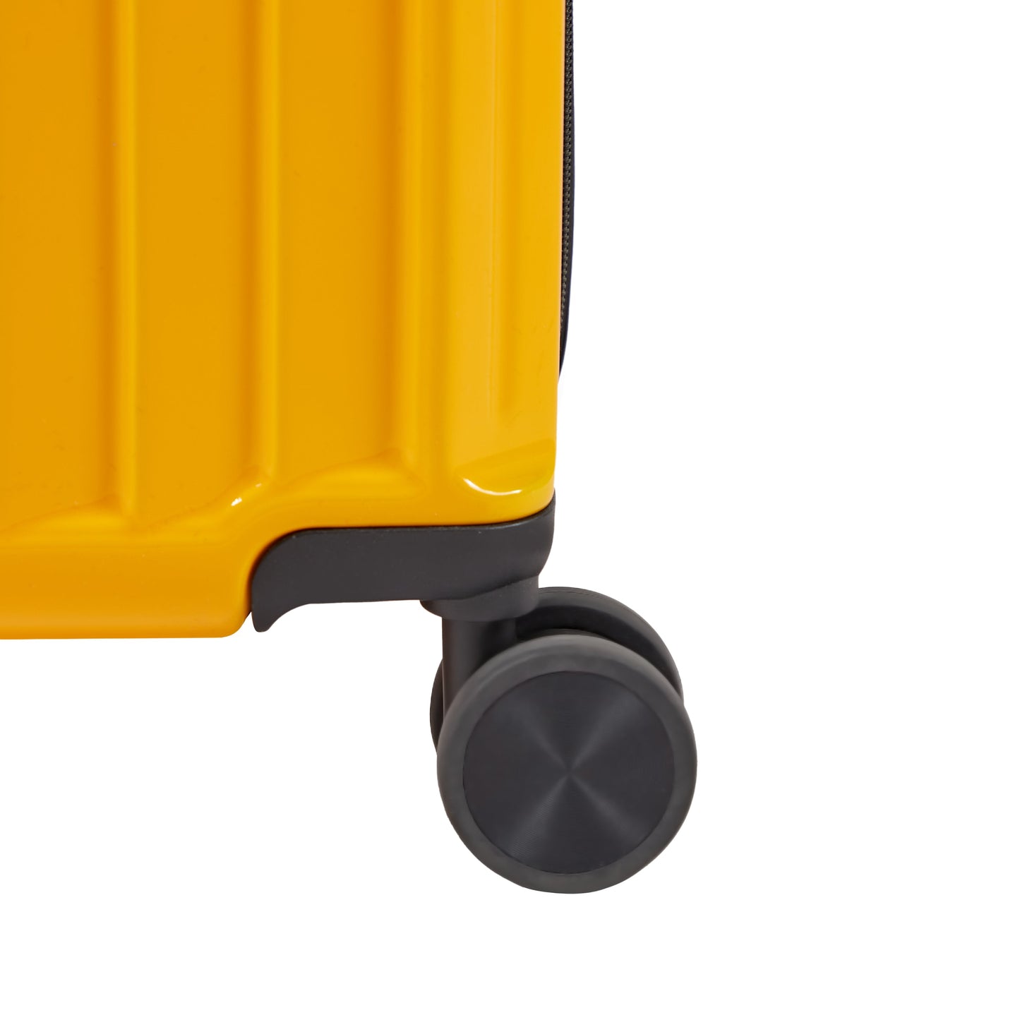 Luggage Set 4 pcs (20"/24"/29"/Travel Bag), PC+ABS Durable Lightweight Luggage with Collapsible Cup Holder TSA Lock, Yellow - Korvel