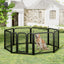 Outdoor dog fence, 8-piece board dog fence. 31 inch portable pet sports fence. Black, 26.3 inches wide x 31.5 inches high. - Korvel