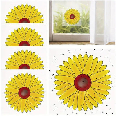 Sunflower Window Fruit Fly Traps - Strong Adhesive for Indoor Use