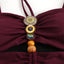 Conjunto de Traje de Baño de Una Pieza con Cuello Hueco Elegante