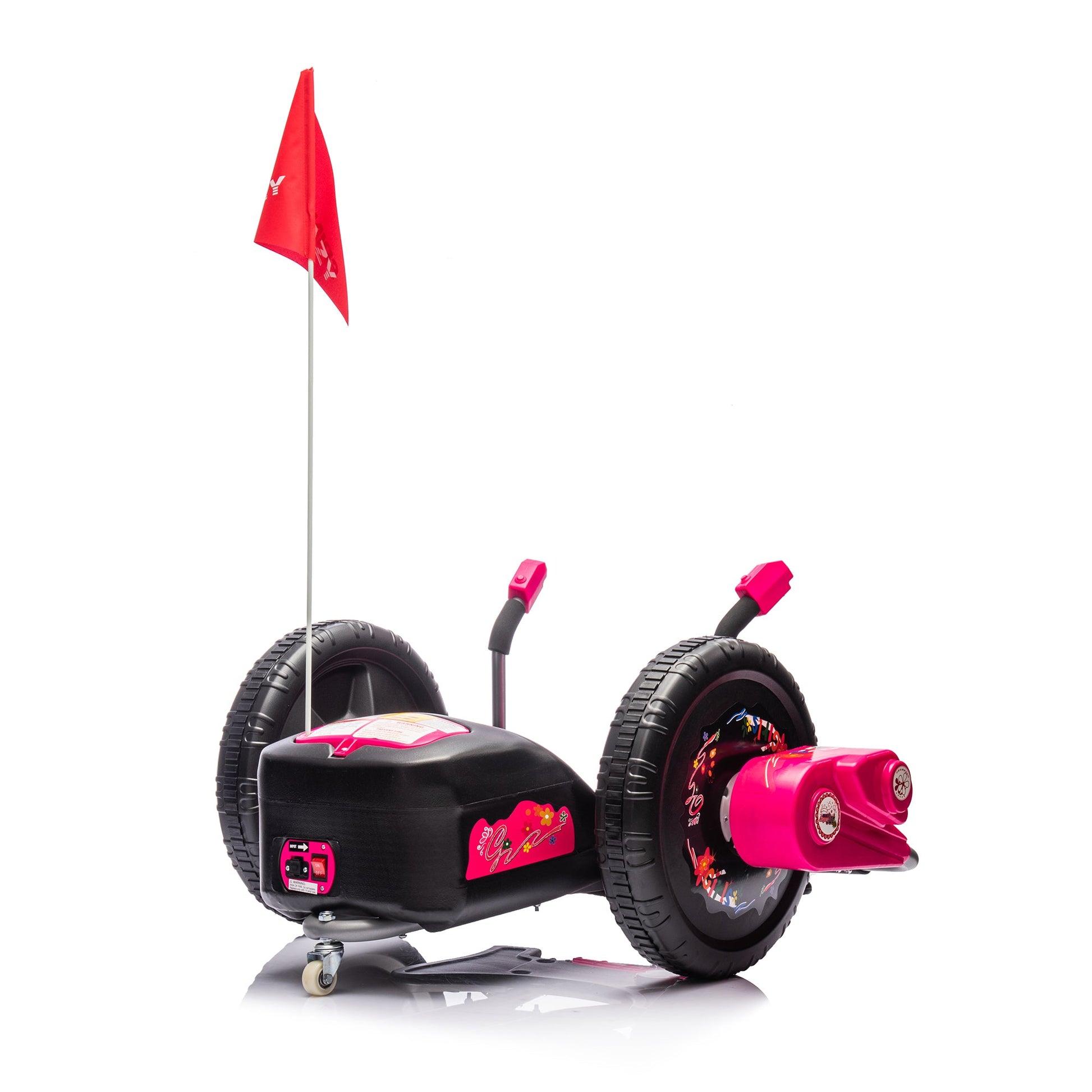 12V Kids Ride On Electric Toy,2WD,16'' exaggerated wheel,Dual handle control for 360 degree flexible steering and rotation - Korvel