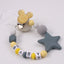 Five pointed star silicone pacifier chain pacifier chain baby products silicone pacifier clip baby teether anti-drop chain anti-drop belt - Korvel