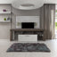 Modern Brown and White TV Stand with Quick Assembly