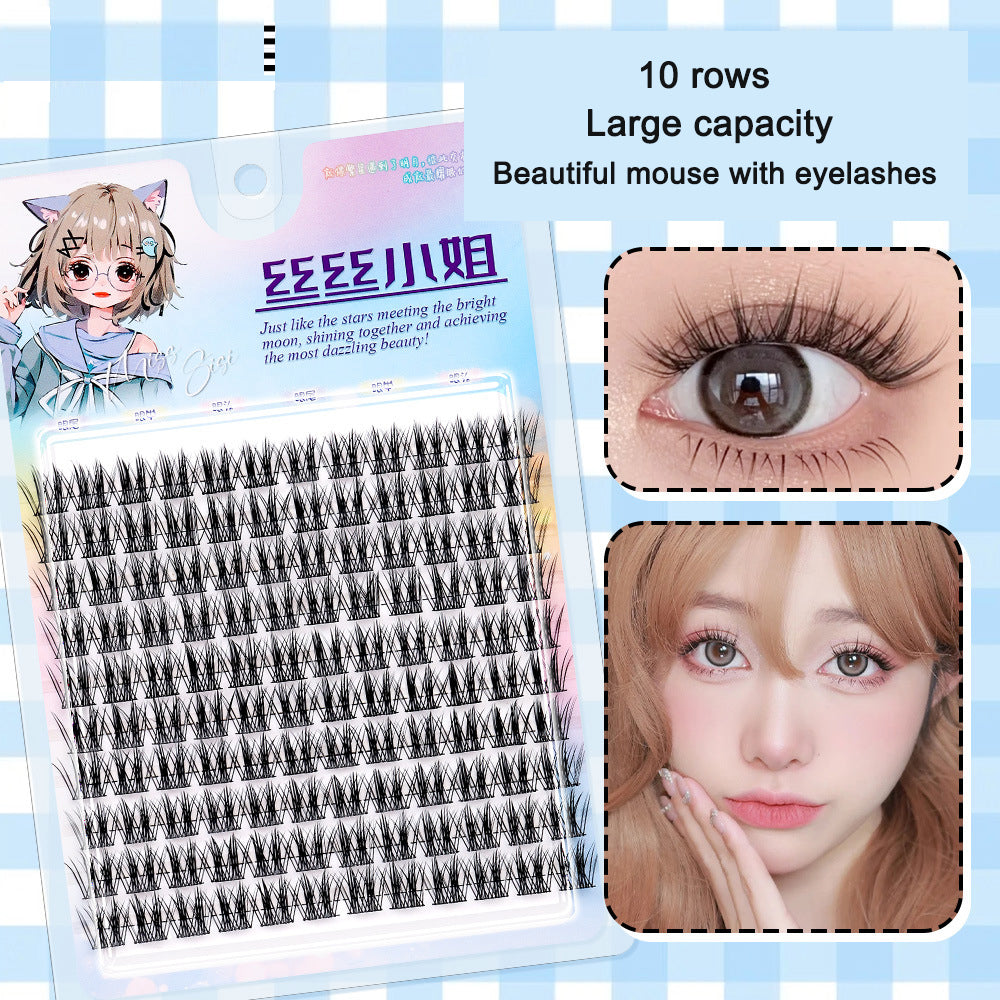 Sunflower Comics Pure Desire Eyelash Simulation Natural Thickening Large Segmented Trilogy False Eyelash Laziness - Korvel