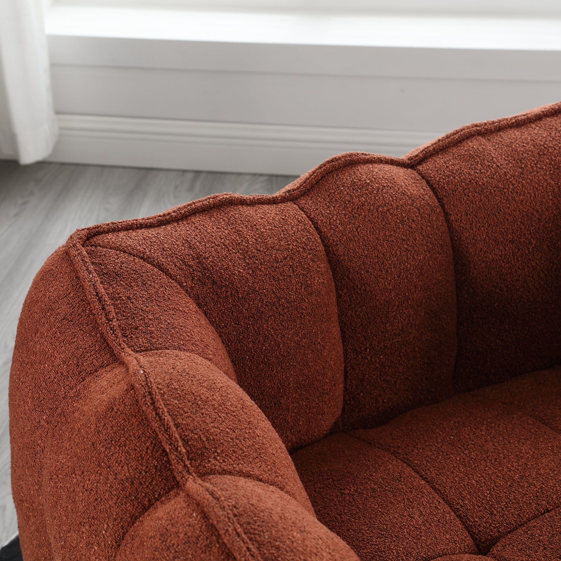 Soft Bean Bag Chair with High Resilient Foam(Chips)for living room and bedroom Comfortable Square Lazy Sofa with  Footstool - Korvel