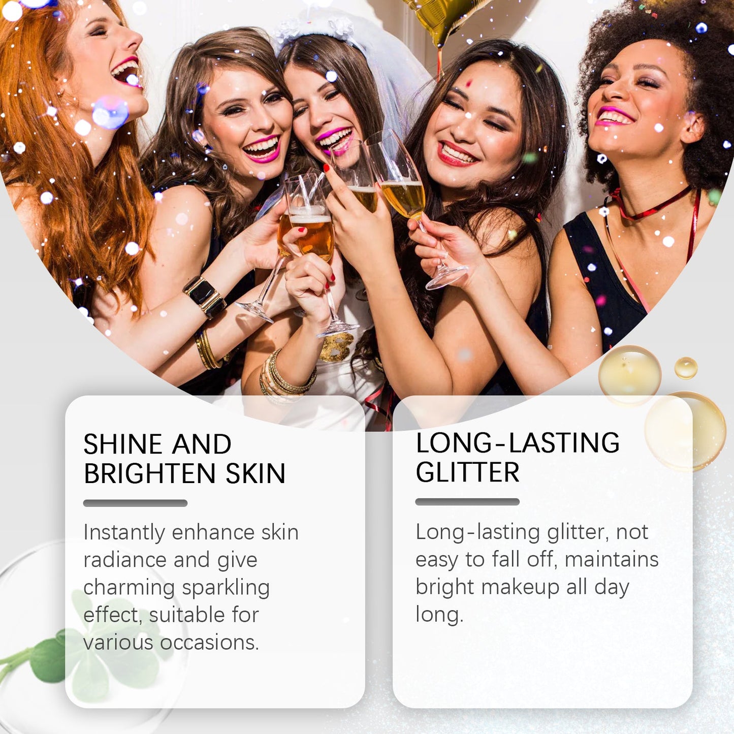 Stage Makeup Glitter Spray, Highlighter Spray Natural Stereo Long-Lasting Brightening Glitter - Korvel