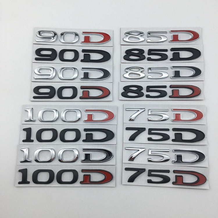 Premium Metal Tail Label Sticker for Tesla Models