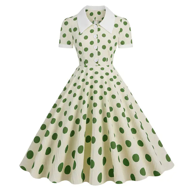 Robe de fête rétro en maille brodée élégante des années 1950