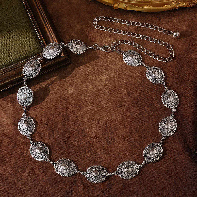 Retro Carved Oval Waist Chain
