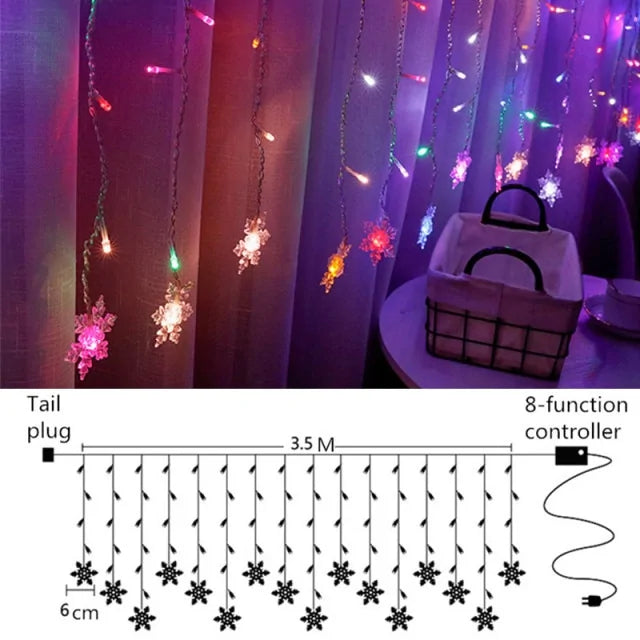 Santa Claus Curtain String Lights
