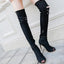 Bottes en Denim Stylées au Dessus du Genou