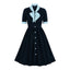 Robe de fête rétro en maille brodée élégante des années 1950