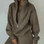 Women's Zipper Fleece Sweater Casual Set