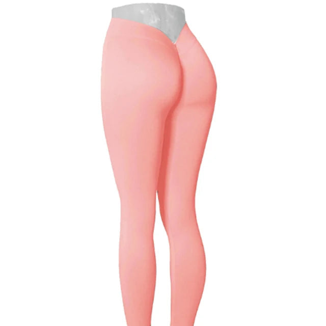 Pantalons de yoga en nylon V Back pour femmes