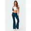 Pantalones de campana de talle bajo sólidos para mujer