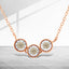 Collier en diamant champagne plaqué or rose et blanc 10K élégant