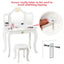 Kids Makeup Dressing Table with Tri-fold Mirror and Stool - White