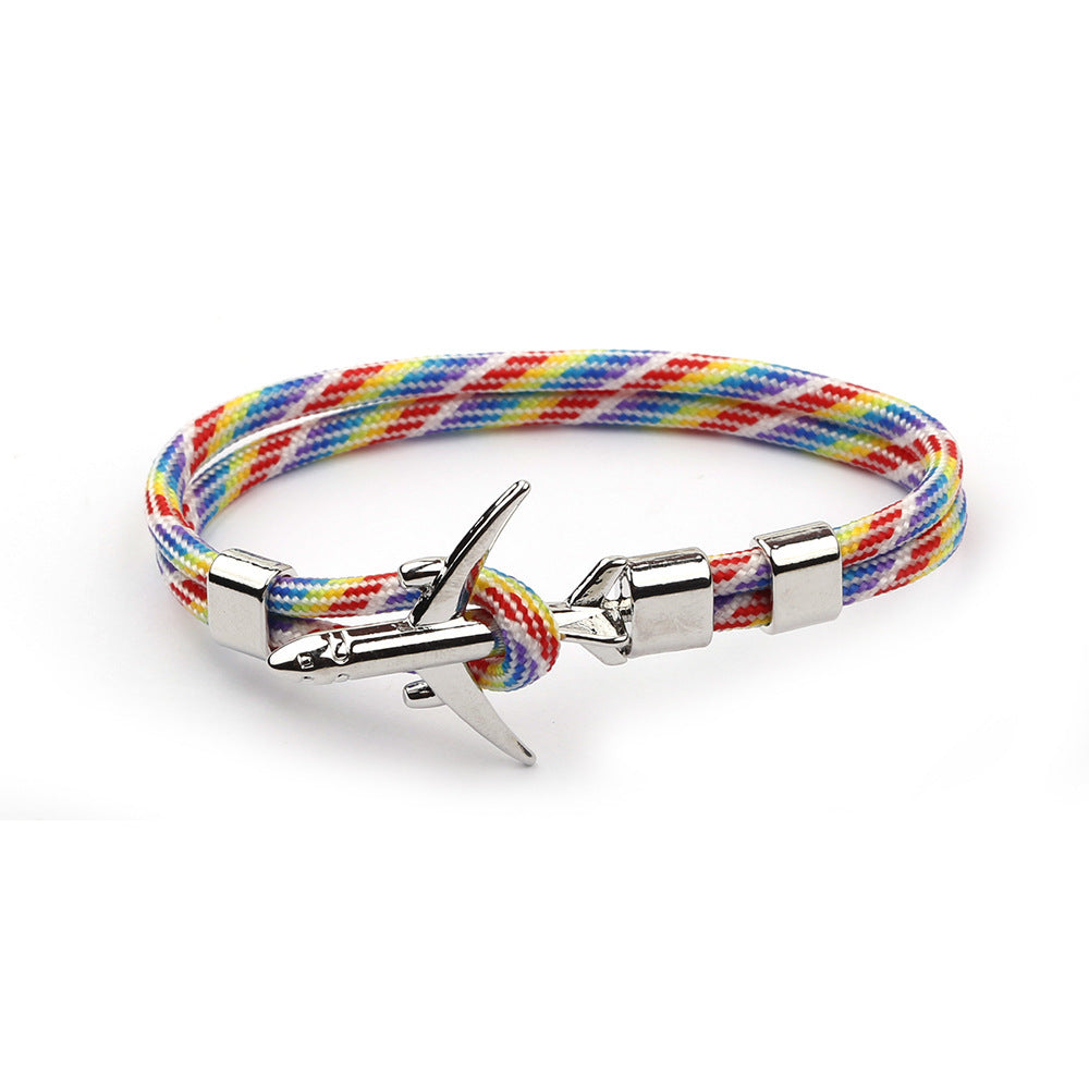 Pulsera de Ancla de Avión de Moda Moderna para Hombres y Mujeres