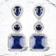 11.62 Carat Dyed Sapphire Sterling Silver Earrings