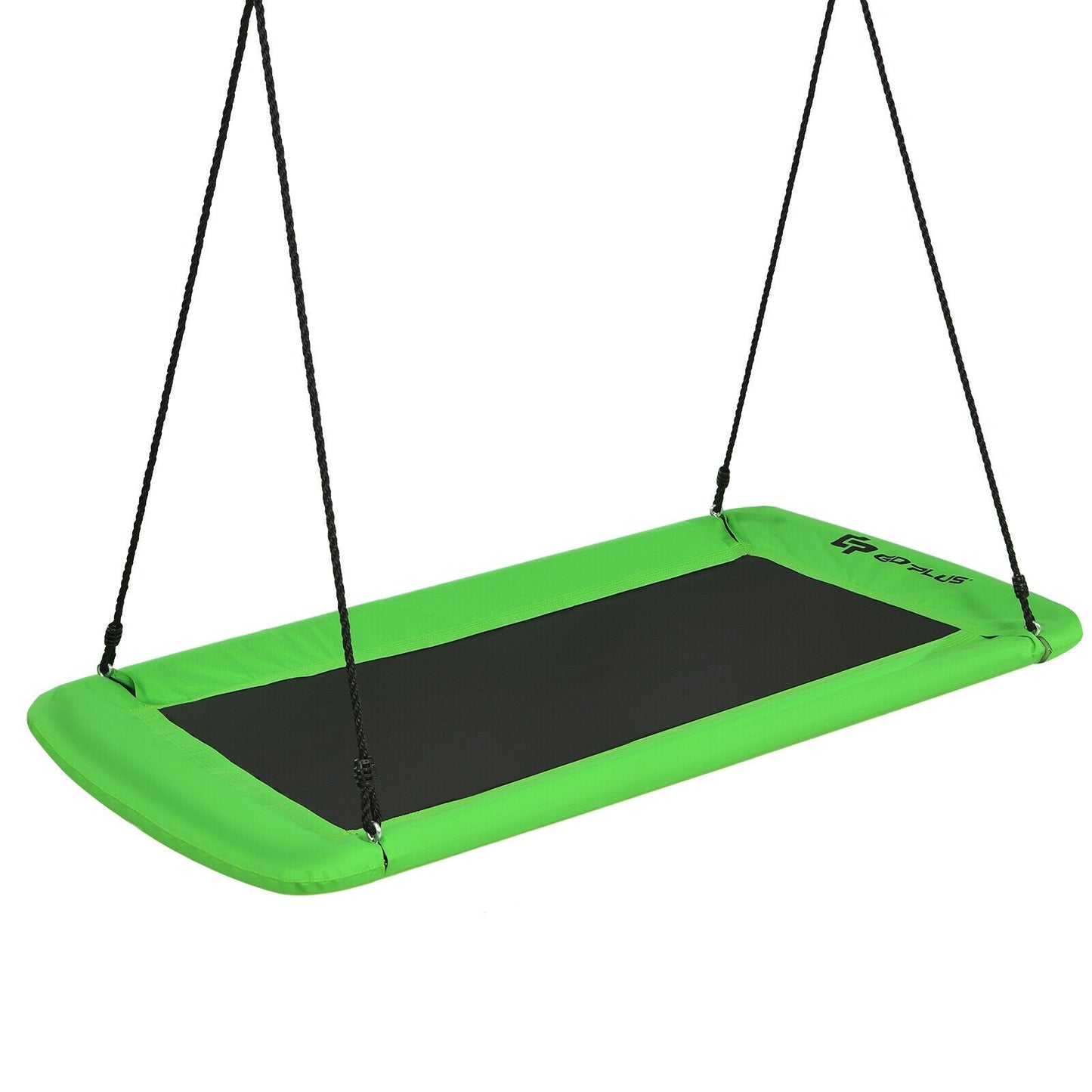 60-Inch Outdoor Platform Tree Swing with Hanging Straps - Green