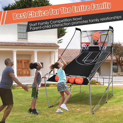 Foldable Double Electronic Basketball Game with 4 Balls