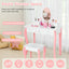 Conjunto de Mesa de Maquillaje para Niñas Princesa con Taburete - Blanco