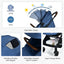 Poussette pour bébé convertible 2-en-1 en aluminium avec auvent réglable - Bleu