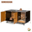 Cat Litter Box Enclosure with Divider and Double Doors - Coffee