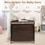 Premium Baby Changing Table with 3 Drawers and Safety Belt - Brown