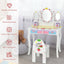 Ensemble de table de maquillage princesse pour enfants avec chaise - Blanc