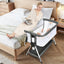 Adjustable Baby Bedside Crib with Large Storage - Dark Gray