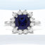 Anillo de Moissanita de Zafiro Creado en Plata Esterlina