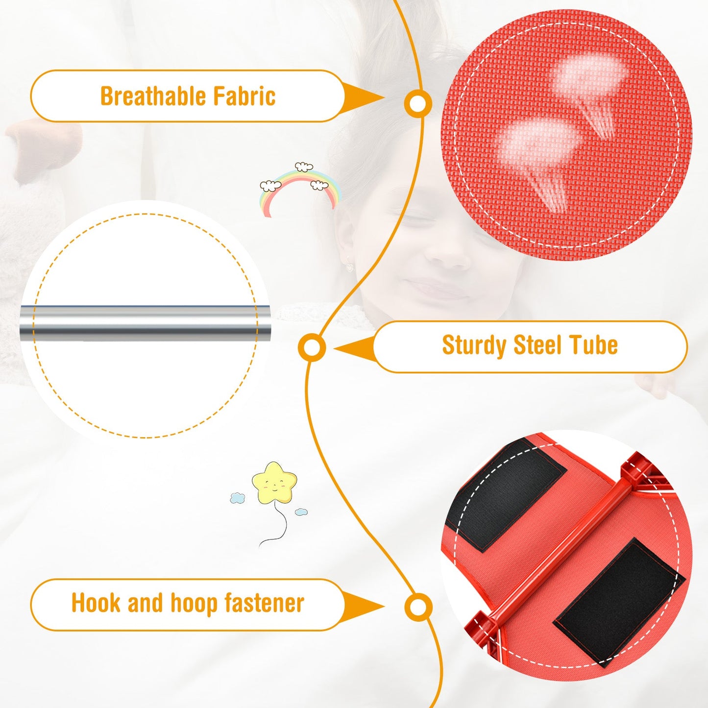 Pack of 4 Colorful Kids Stackable Naptime Cots