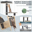 5-Tier Modern Wood Cat Tower with Washable Cushions - Gray