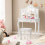 Conjunto de Espejo de Maquillaje Infantil con Mesa y Taburete