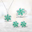 Conjunto de Joyería de Esmeralda y Topacio Blanco de 7.84 Quilates en Plata de Ley