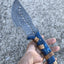 Handcrafted Damascus Steel Tom Brown Tracker Knife - 10" with Epoxy Resin Handle - Korvel