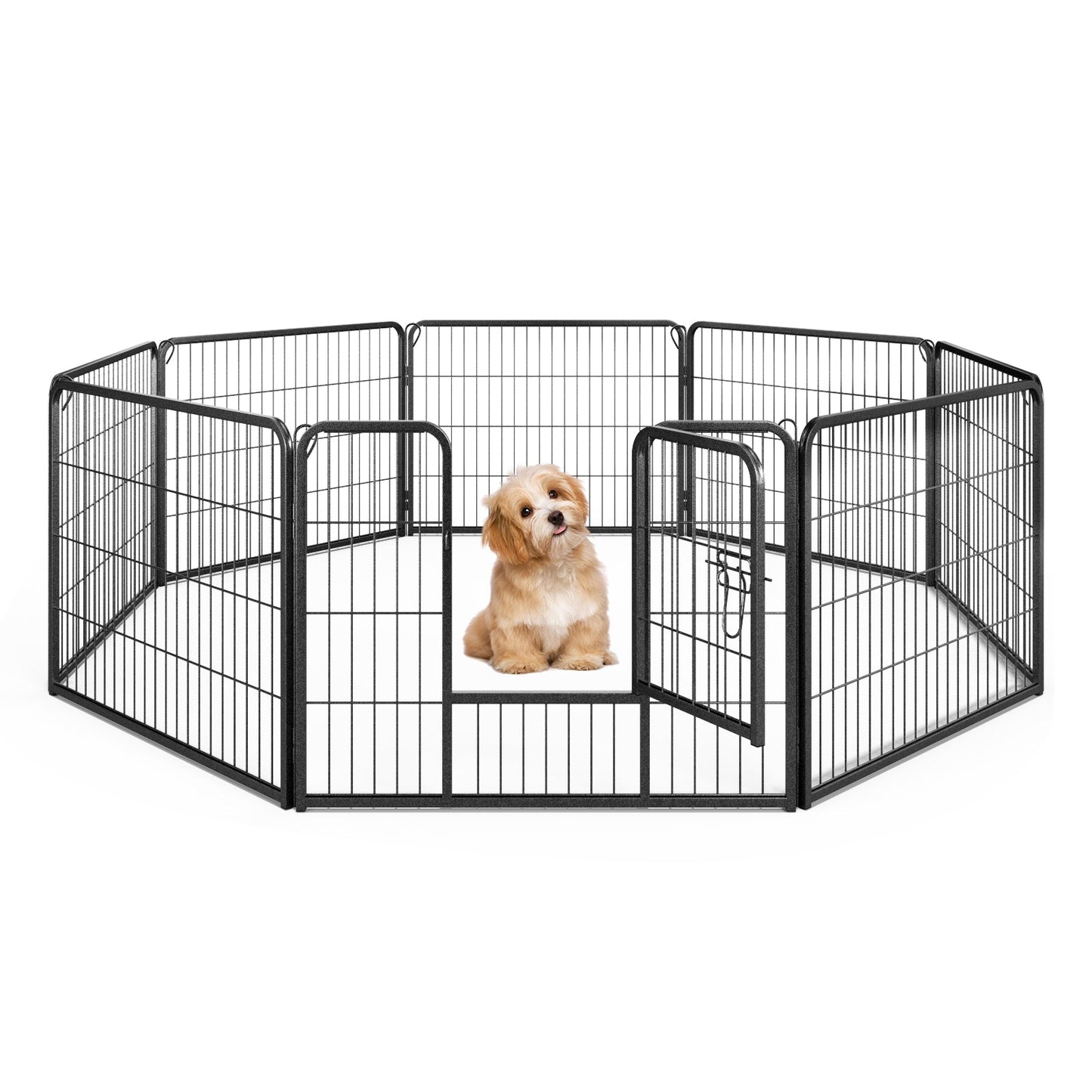 Gbruno cerca de mascotas de 8 paneles de 24 pulgadas de altura para interiores y exteriores