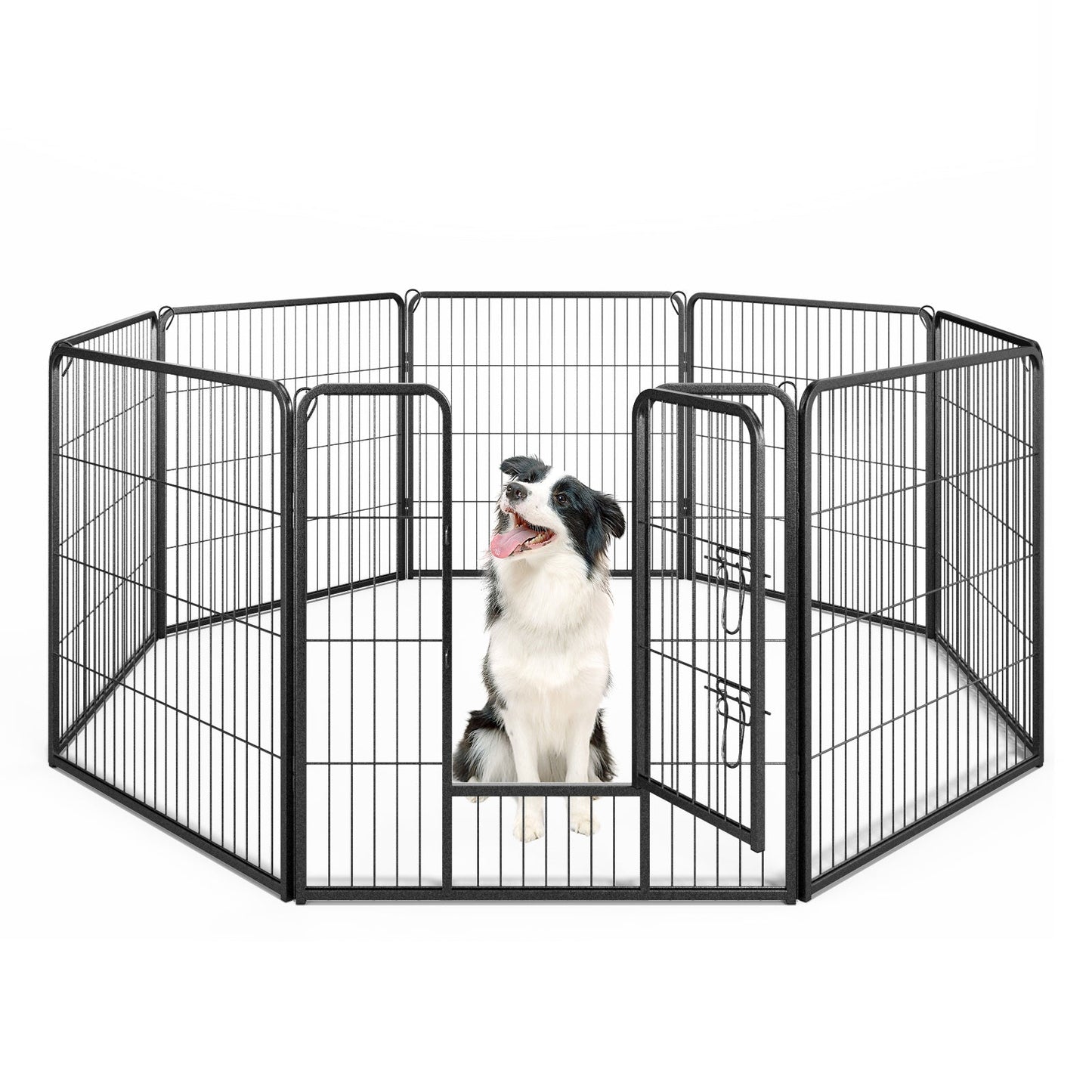 Clôture pour animaux de compagnie Gbruno 8 panneaux de 32 pouces de hauteur - Intérieur et extérieur