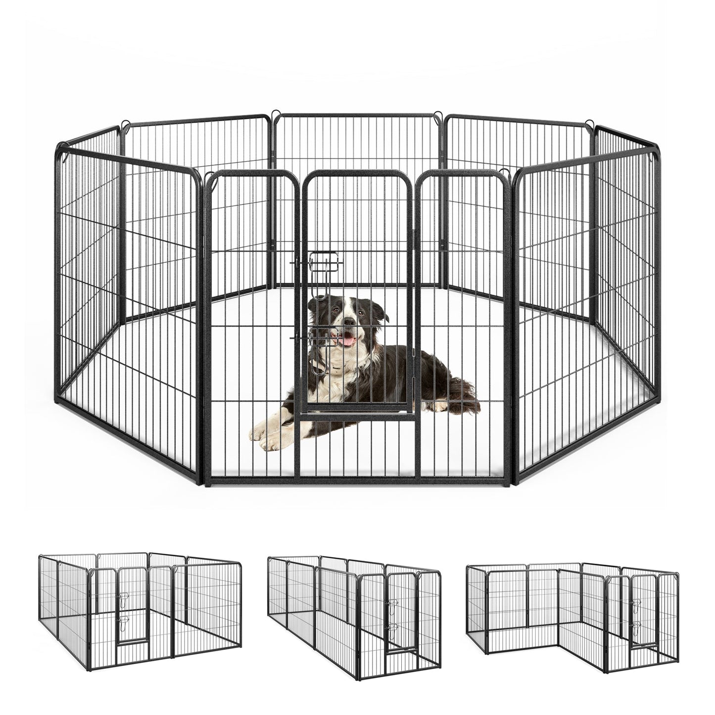 Clôture pour animaux de compagnie Gbruno 8 panneaux de 32 pouces de hauteur - Intérieur et extérieur