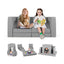 Sofá Modular de 8 Piezas para Niños en Suede Gris Cómodo