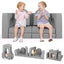 Sofá Modular de 8 Piezas para Niños en Suede Gris Cómodo