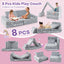 Sofá Modular Infantil de 8 Piezas - Gris que Brilla en la Oscuridad