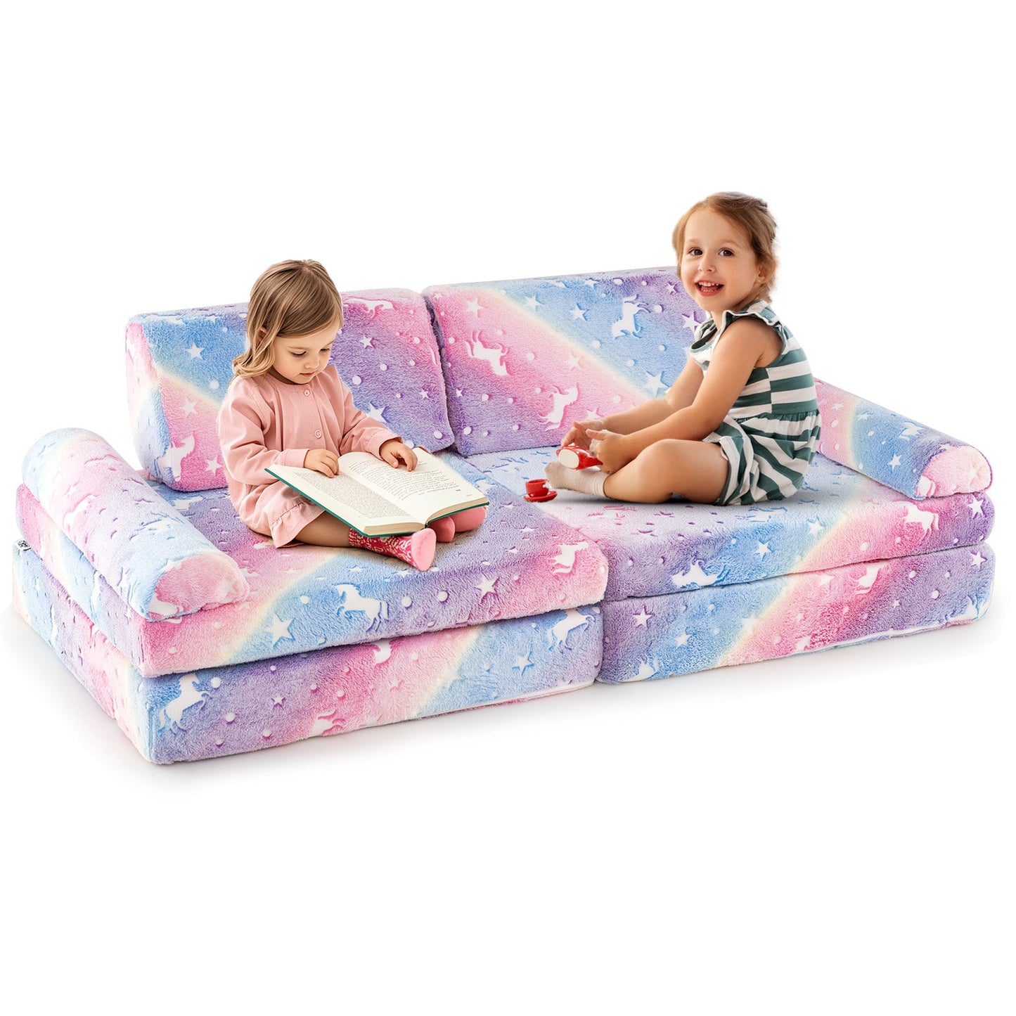 Sofá Modular de 8 Piezas para Niños - Brilla en la Oscuridad