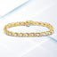 Bracelet en lien en argent sterling plaqué or jaune 10K avec diamants - Taille 7,25"