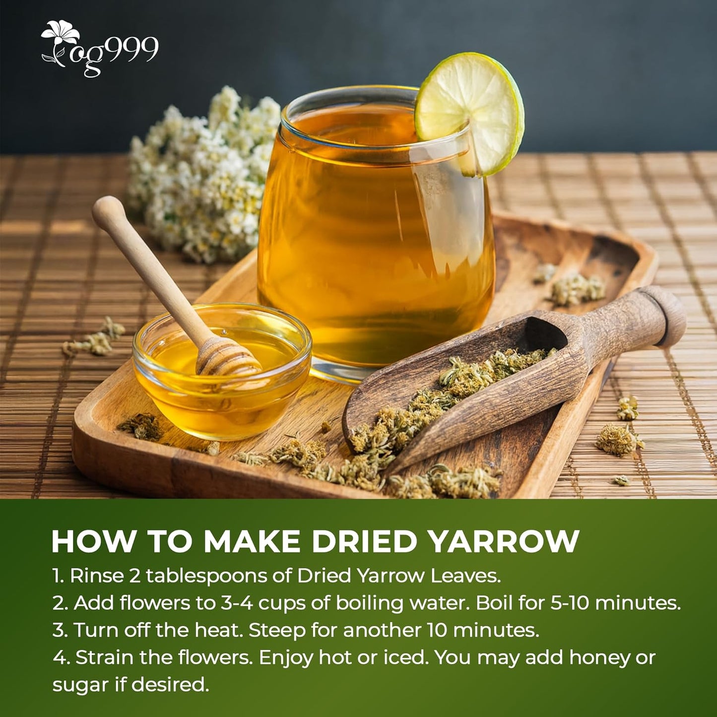 Hojas de Té de Yarrow Premium | Suelto Aromático