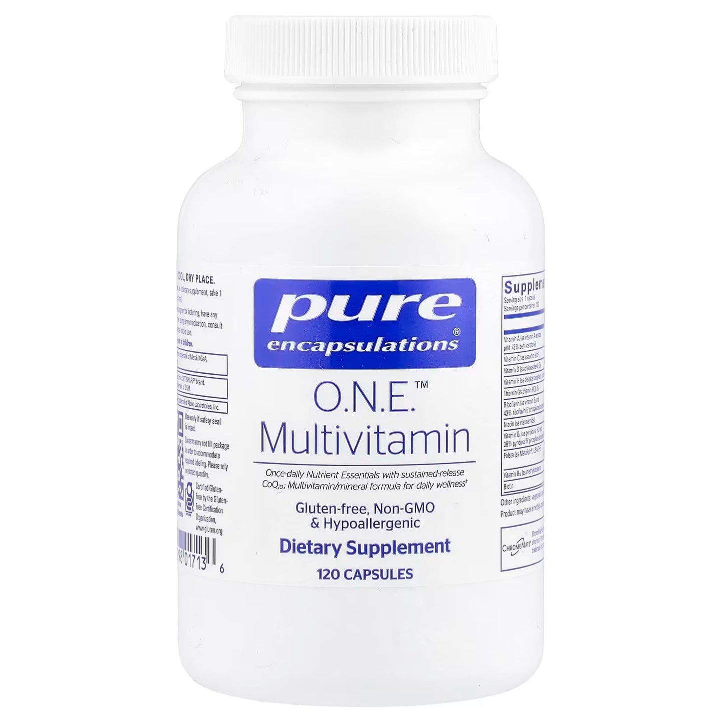 Pure Encapsulations O.N.E. Multivitamin - Fórmula de una vez al día, 120 cápsulas