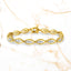 Pulsera de eslabones de plata esterlina chapada en oro amarillo de 10K con diamantes - 7.25"